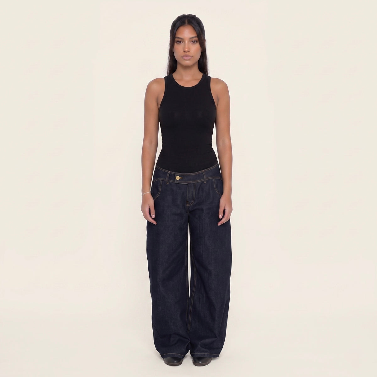 1-VANTAGE BAGGY DENIM - BLUE RAW