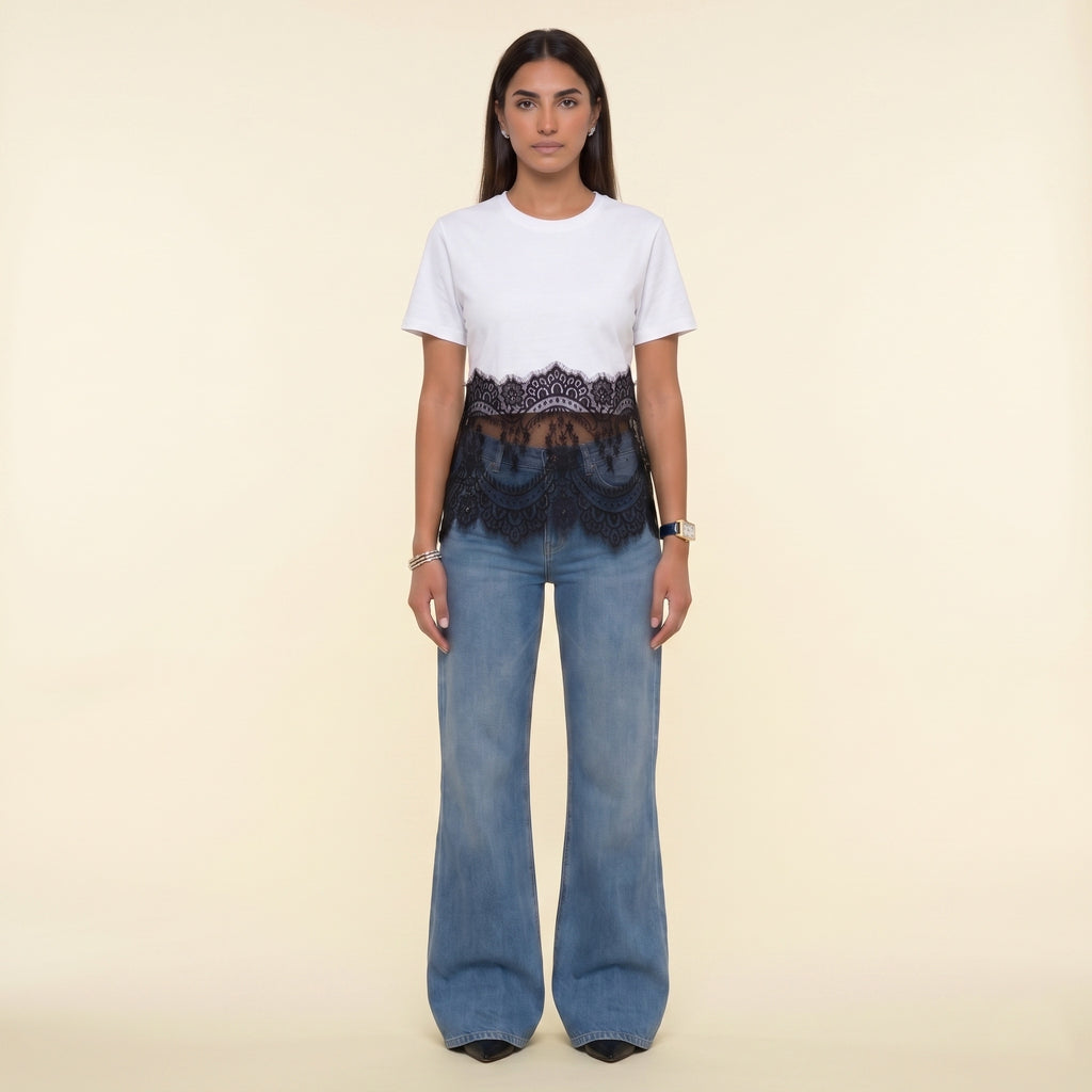 4-The Belle Lace Tee- White