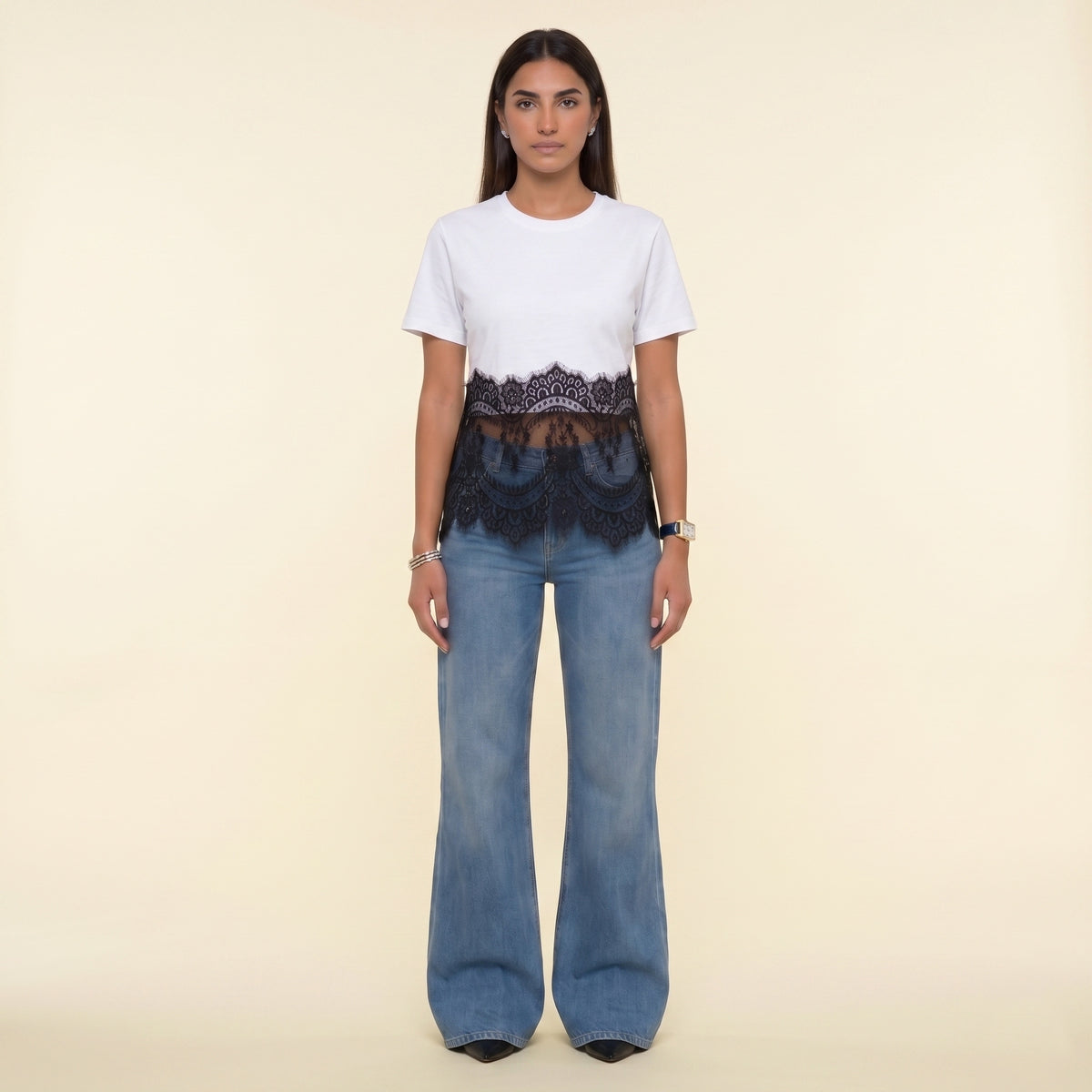 4-The Belle Lace Tee- White