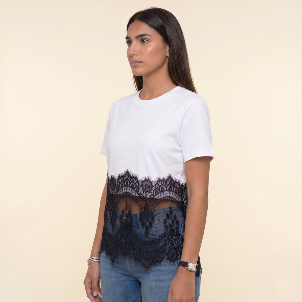 4-The Belle Lace Tee- White